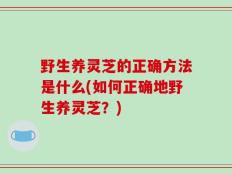 野生养灵芝的正确方法是什么(如何正确地野生养灵芝？)