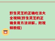 野生灵芝的正确吃法大全视频(野生灵芝的正确食用方法详解，附视频教程)