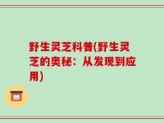 野生灵芝科普(野生灵芝的奥秘：从发现到应用)