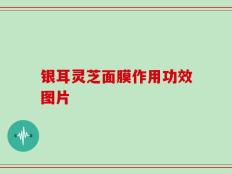 银耳灵芝面膜作用功效图片