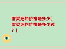 雪灵芝的价格是多少(雪灵芝的价格是多少钱？)