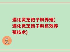 遵化灵芝孢子粉养殖(遵化灵芝孢子粉高效养殖技术)
