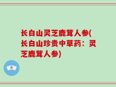 长白山灵芝鹿茸人参(长白山珍贵中草药：灵芝鹿茸人参)