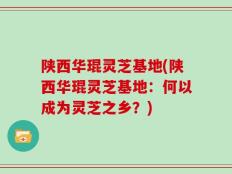 陕西华琨灵芝基地(陕西华琨灵芝基地：何以成为灵芝之乡？)