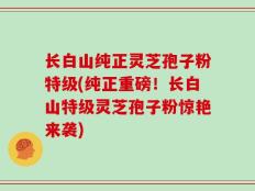 长白山纯正灵芝孢子粉特级(纯正重磅！长白山特级灵芝孢子粉惊艳来袭)