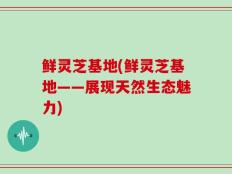 鲜灵芝基地(鲜灵芝基地——展现天然生态魅力)
