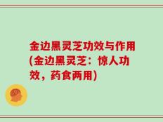 金边黑灵芝功效与作用(金边黑灵芝：惊人功效，药食两用)