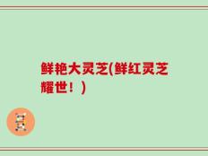 鲜艳大灵芝(鲜红灵芝耀世！)