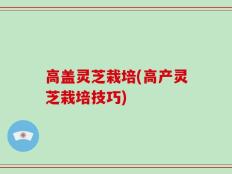 高盖灵芝栽培(高产灵芝栽培技巧)