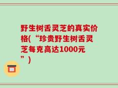 野生树舌灵芝的真实价格(“珍贵野生树舌灵芝每克高达1000元”)