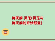 鲜天麻 灵芝(灵芝与鲜天麻的奇妙联盟)