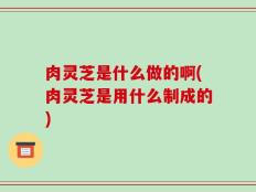 肉灵芝是什么做的啊(肉灵芝是用什么制成的)