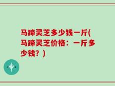 马蹄灵芝多少钱一斤(马蹄灵芝价格：一斤多少钱？)