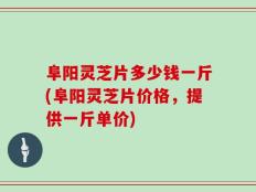 阜阳灵芝片多少钱一斤(阜阳灵芝片价格，提供一斤单价)