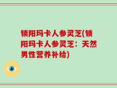 锁阳玛卡人参灵芝(锁阳玛卡人参灵芝：天然男性营养补给)