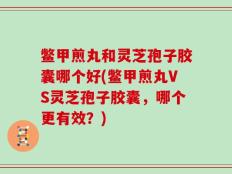 鳖甲煎丸和灵芝孢子胶囊哪个好(鳖甲煎丸VS灵芝孢子胶囊，哪个更有效？)