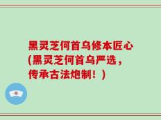 黑灵芝何首乌修本匠心(黑灵芝何首乌严选，传承古法炮制！)
