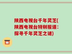 陕西电视台千年灵芝(陕西电视台特别报道：探寻千年灵芝之谜)