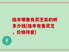 陆丰哪里有灵芝卖的啊多少钱(陆丰有售灵芝，价格待查)
