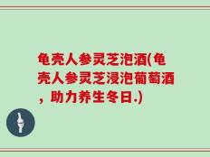 龟壳人参灵芝泡酒(龟壳人参灵芝浸泡葡萄酒，助力养生冬日.)