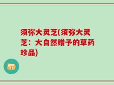 须弥大灵芝(须弥大灵芝：大自然赠予的草药珍品)
