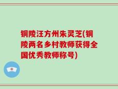 铜陵汪方州朱灵芝(铜陵两名乡村教师获得全国优秀教师称号)