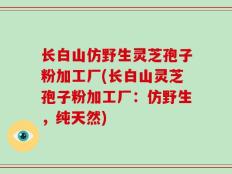 长白山仿野生灵芝孢子粉加工厂(长白山灵芝孢子粉加工厂：仿野生，纯天然)