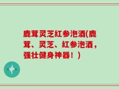 鹿茸灵芝红参泡酒(鹿茸、灵芝、红参泡酒，强壮健身神器！)