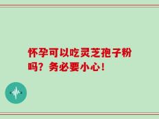 怀孕可以吃灵芝孢子粉吗？务必要小心！