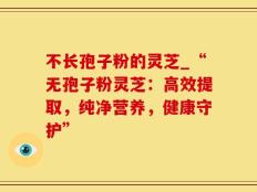 不长孢子粉的灵芝_“无孢子粉灵芝：高效提取，纯净营养，健康守护”