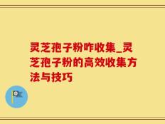 灵芝孢子粉咋收集_灵芝孢子粉的高效收集方法与技巧