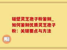 碰壁灵芝孢子粉鉴别_如何鉴别优质灵芝孢子粉：关键要点与方法