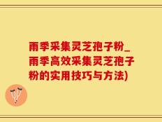 雨季采集灵芝孢子粉_雨季高效采集灵芝孢子粉的实用技巧与方法)