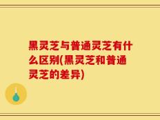 黑灵芝与普通灵芝有什么区别(黑灵芝和普通灵芝的差异)
