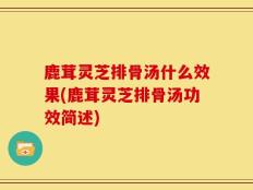 鹿茸灵芝排骨汤什么效果(鹿茸灵芝排骨汤功效简述)