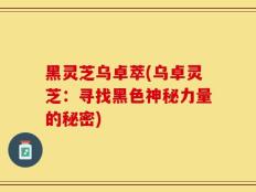 黑灵芝乌卓萃(乌卓灵芝：寻找黑色神秘力量的秘密)
