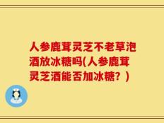 人参鹿茸灵芝不老草泡酒放冰糖吗(人参鹿茸灵芝酒能否加冰糖？)