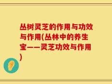 丛树灵芝的作用与功效与作用(丛林中的养生宝——灵芝功效与作用)
