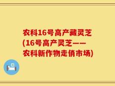 农科16号高产藏灵芝(16号高产灵芝——农科新作物走俏市场)