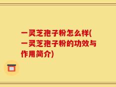 一灵芝孢子粉怎么样(一灵芝孢子粉的功效与作用简介)