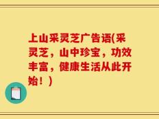 上山采灵芝广告语(采灵芝，山中珍宝，功效丰富，健康生活从此开始！)