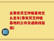去泰安灵芝种植基地怎么坐车(泰安灵芝种植基地的公共交通路线指南)