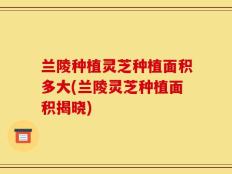 兰陵种植灵芝种植面积多大(兰陵灵芝种植面积揭晓)