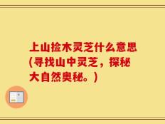 上山捡木灵芝什么意思(寻找山中灵芝，探秘大自然奥秘。)