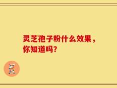 灵芝孢子粉什么效果，你知道吗？