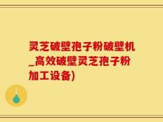 灵芝破壁孢子粉破壁机_高效破壁灵芝孢子粉加工设备)