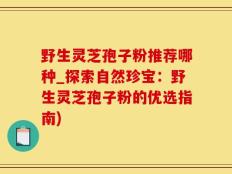 野生灵芝孢子粉推荐哪种_探索自然珍宝：野生灵芝孢子粉的优选指南)