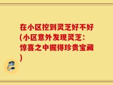 在小区挖到灵芝好不好(小区意外发现灵芝：惊喜之中掘得珍贵宝藏)