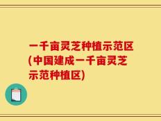 一千亩灵芝种植示范区(中国建成一千亩灵芝示范种植区)