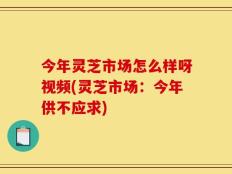 今年灵芝市场怎么样呀视频(灵芝市场：今年供不应求)